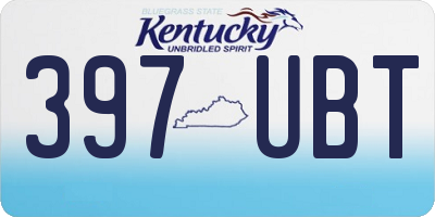 KY license plate 397UBT