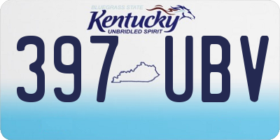 KY license plate 397UBV