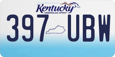 KY license plate 397UBW