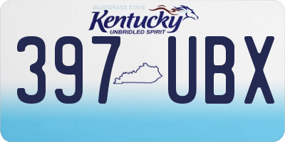 KY license plate 397UBX