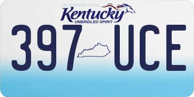 KY license plate 397UCE