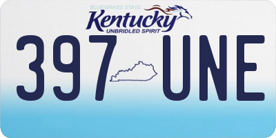 KY license plate 397UNE