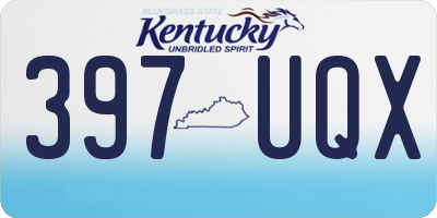 KY license plate 397UQX