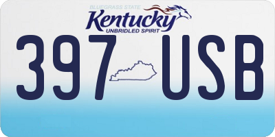 KY license plate 397USB