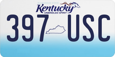 KY license plate 397USC