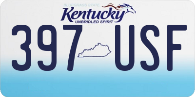 KY license plate 397USF