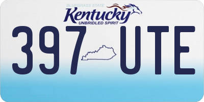KY license plate 397UTE