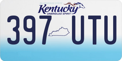 KY license plate 397UTU