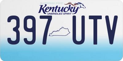KY license plate 397UTV