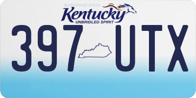 KY license plate 397UTX