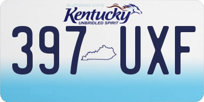 KY license plate 397UXF