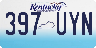 KY license plate 397UYN
