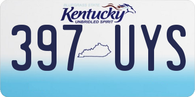 KY license plate 397UYS