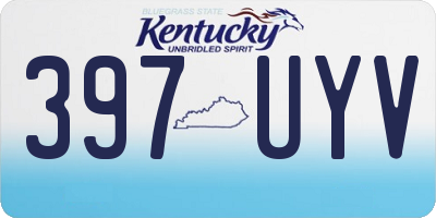 KY license plate 397UYV
