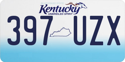 KY license plate 397UZX