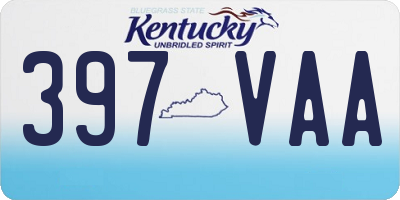 KY license plate 397VAA
