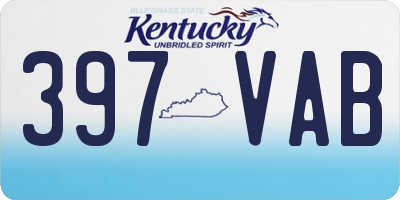 KY license plate 397VAB