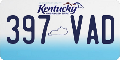 KY license plate 397VAD