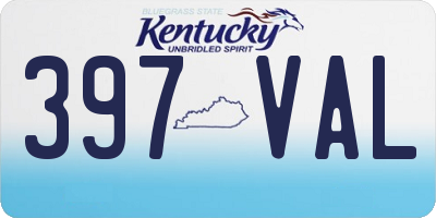 KY license plate 397VAL