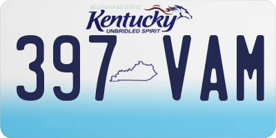 KY license plate 397VAM