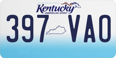 KY license plate 397VAO