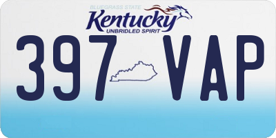 KY license plate 397VAP
