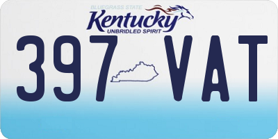 KY license plate 397VAT