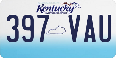 KY license plate 397VAU