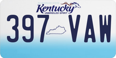 KY license plate 397VAW