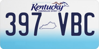 KY license plate 397VBC