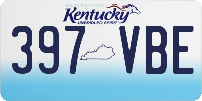 KY license plate 397VBE