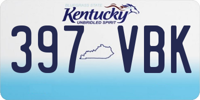 KY license plate 397VBK