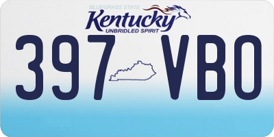 KY license plate 397VBO