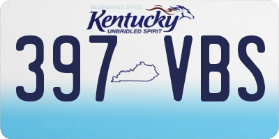 KY license plate 397VBS