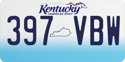 KY license plate 397VBW