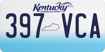 KY license plate 397VCA
