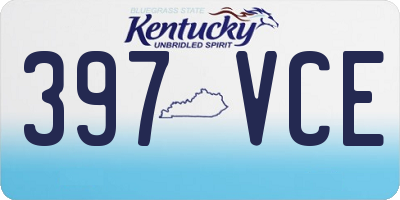 KY license plate 397VCE