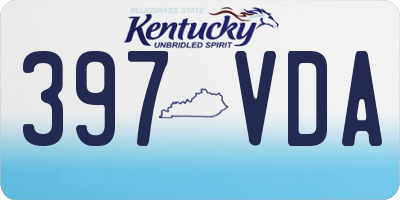 KY license plate 397VDA