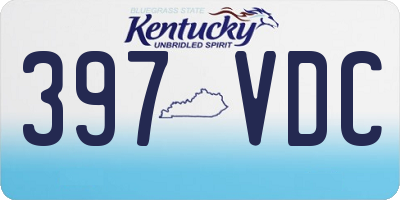KY license plate 397VDC