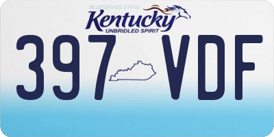 KY license plate 397VDF