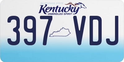 KY license plate 397VDJ