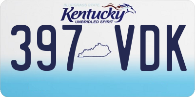 KY license plate 397VDK