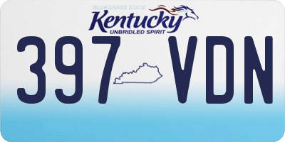 KY license plate 397VDN