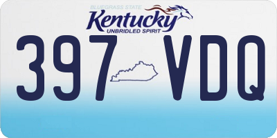 KY license plate 397VDQ