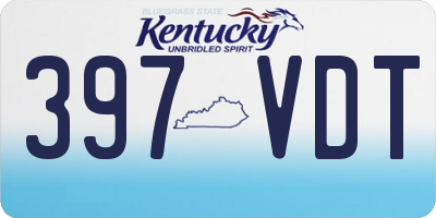 KY license plate 397VDT