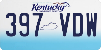 KY license plate 397VDW
