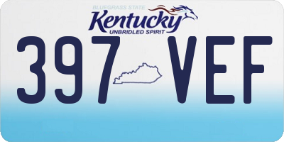 KY license plate 397VEF