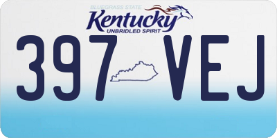 KY license plate 397VEJ