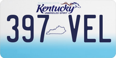 KY license plate 397VEL