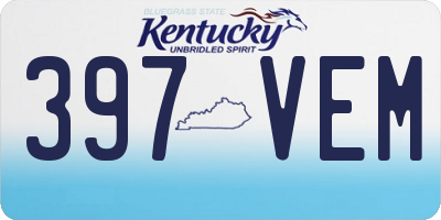 KY license plate 397VEM